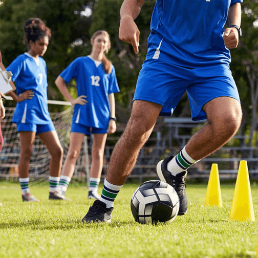 Youth soccer players with Teton FC