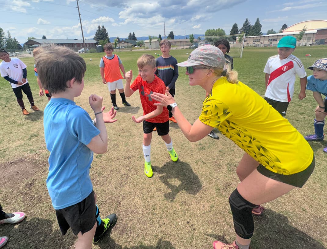 Kids at Teton Premier Soccer summer camp