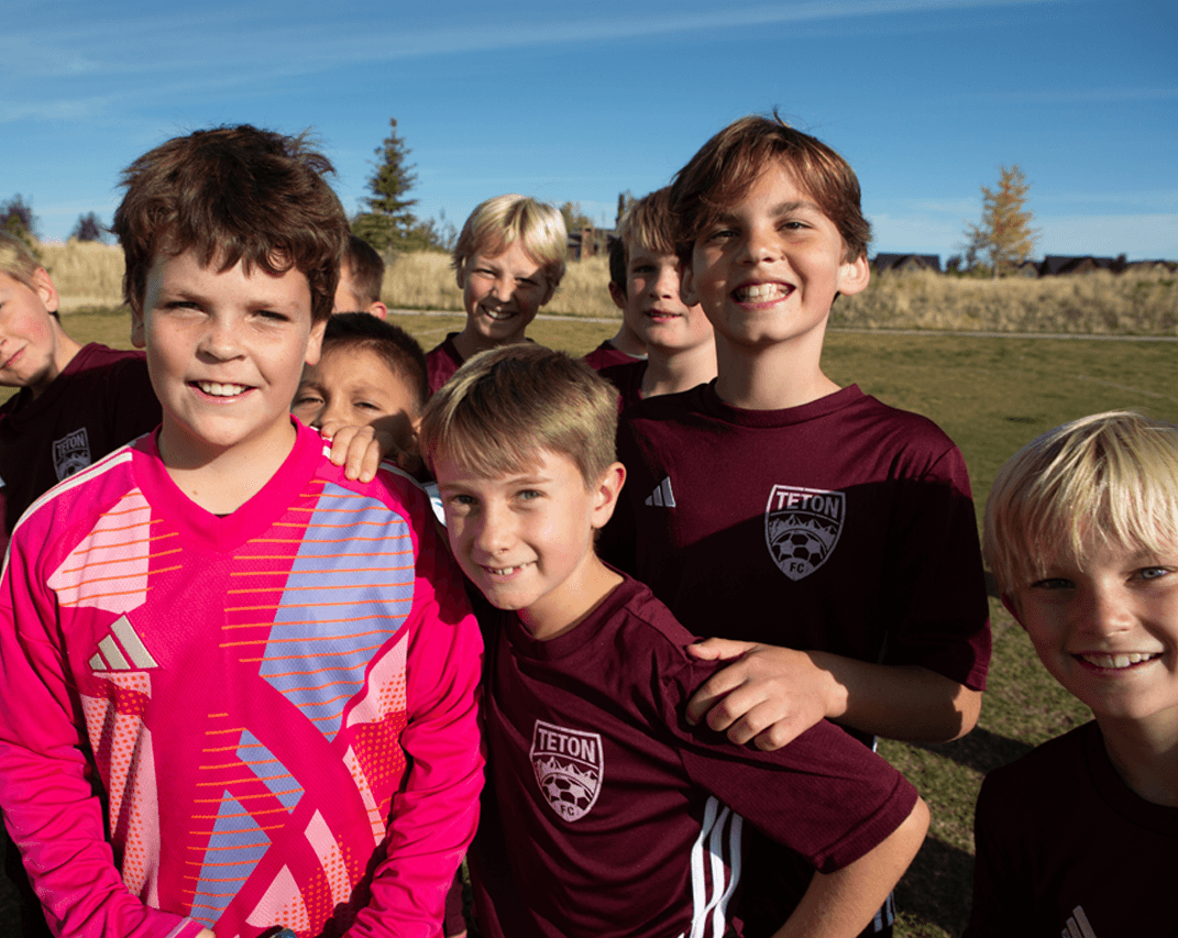 Kids playing soccer with Teton FC in Teton Valley, Idaho